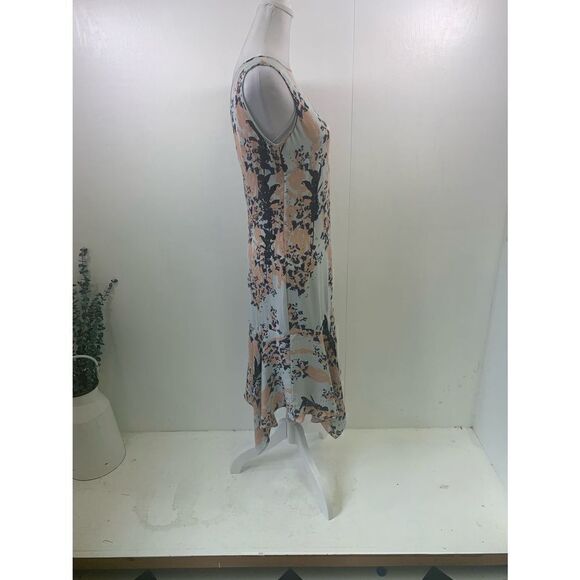 Reiss Gray Floral Asymmetrical Dress Size 4 - Picture 4 of 11